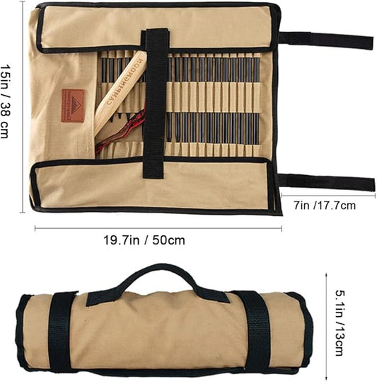 Campingmoon Tent Storage Bag, Can Holds 20 of The Long Tent Stakes, Thickened Canvas Can Withstand Tent Stakes Heavy Duty, B-135