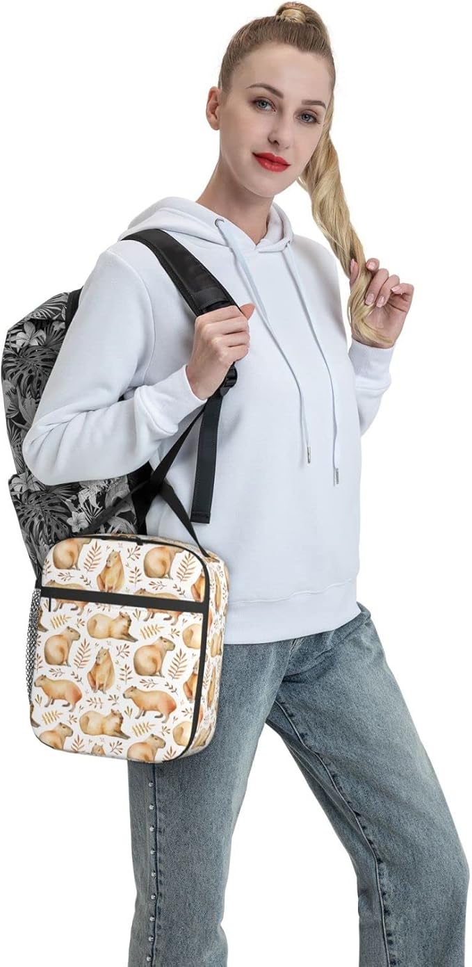 Capybara Lunch Box Reusable Insulated Lunch Bag Thermal Cooler Tote For Boys Girls Teen School Men Women Picnic Travel Hiking