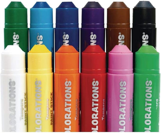 Colorations 24 Tempera Paint Sticks! Fun Paint Sticks That Kids Will Love Using with Any Art Project! Great for Home or School! Tempera Paint Sticks, Paint Sticks, Paint Markers, Kwik Stix