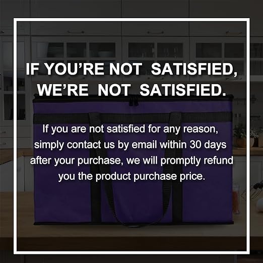 Bodaon 2-Pack Insulated Food Delivery Bag, XXX-Large Meal Grocery Tote Insulation Bag for Hot and Cold Food, Commercial Cooler/Thermal Shopping Bags, Large Capacity Reusable Warming Bag, Purple