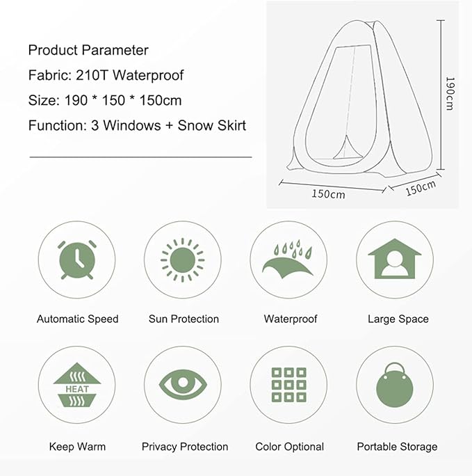 1-2 Person Portable Pop Up Shower Privacy Shelter Tents with 3 Windows, Waterproof Anti-UV Picnic Camping Fishing Shelter Tent, Outdoor Dressing Room Beach Isolation Sun Shelter (Camouflage)