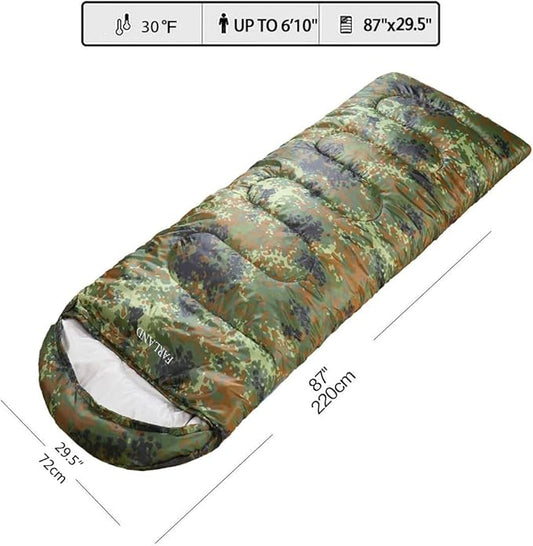 FARLAND Sleeping Bags 30℉ for Adults Teens Kids with Compression Sack Portable and Lightweight for 3-4 Season Camping, Hiking,Waterproof, Backpacking and Outdoors