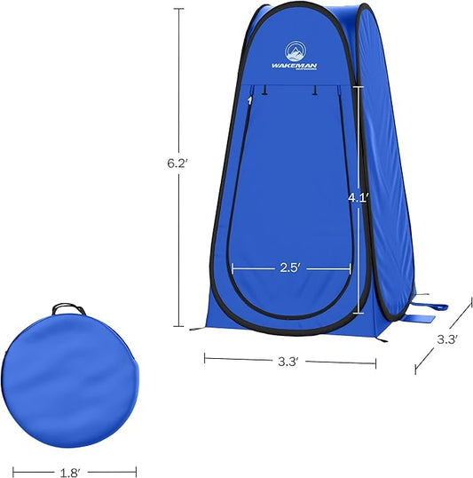Pop Up Pod - Privacy Shower Tent, Dressing Room, or Portable Toilet Stall with Carry Bag for Camping, Beach, or Tailgate by Wakeman Outdoors