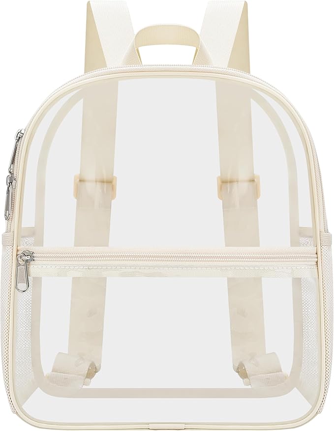 Oraben Clear Backpack Stadium Approved 12×12×6 Clear Mini Backpack Small Transparent Backpack for Concert, Beach, Work, Travel & Sporting