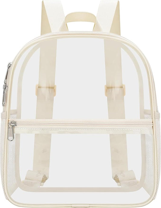 Oraben Clear Backpack Stadium Approved 12×12×6 Clear Mini Backpack Small Transparent Backpack for Concert, Beach, Work, Travel & Sporting