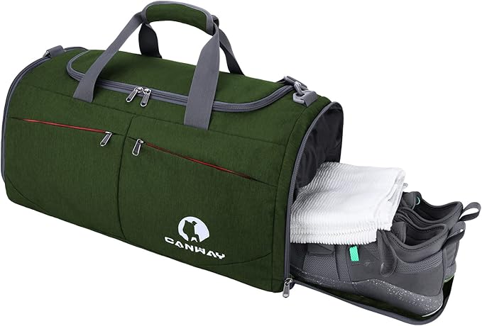 Canway Sports Gym Bag, Travel Duffel bag with Wet Pocket & Shoes Compartment for men women, 45L/40L, Lightweight