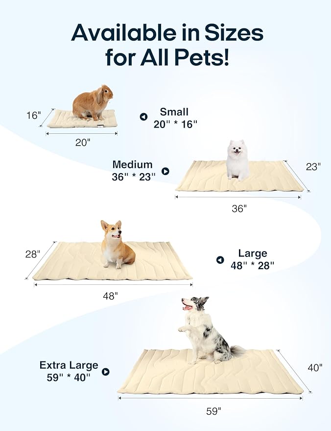 ZonLi Dog Cooling Mat, 59" x 40"Extra Large, Reversible Cooling Pad for Dogs & Cats (Cool & Warm), Durable & Machine Washable, Pet Mat for Crate, Kennel, Bed, Sofa, Glacier Pink