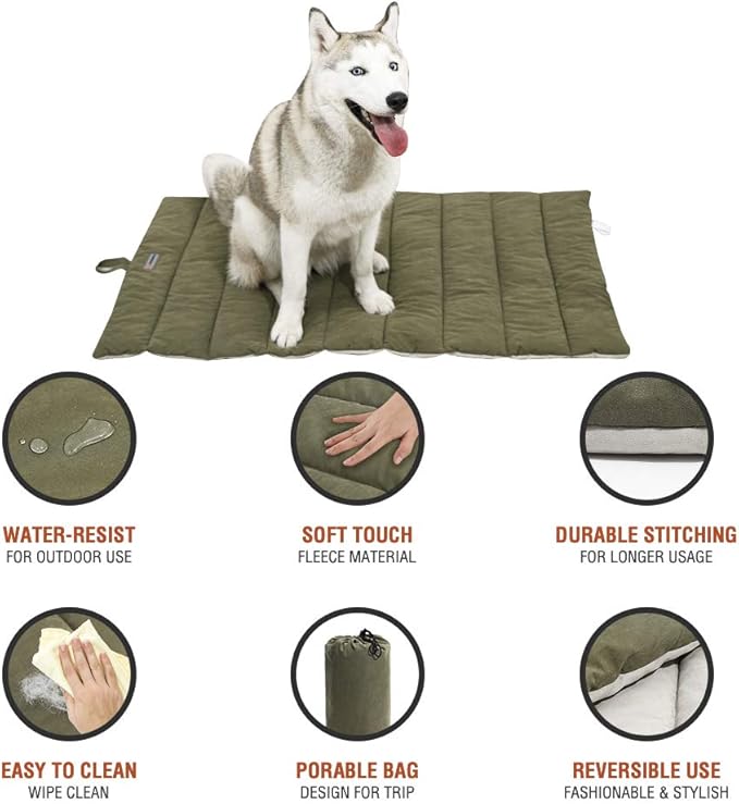 Outdoor Dog Bed, Waterproof, Washable, Large Size, Durable, Water Resistant, Portable and Camping Travel Pet Mat