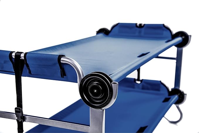 Disc-O-Bed Youth Double Cot Kid-O-Bunk, Modular for Bunk Beds, Dual Cots, or Bench with 2 Carry Bags for Portable Transport