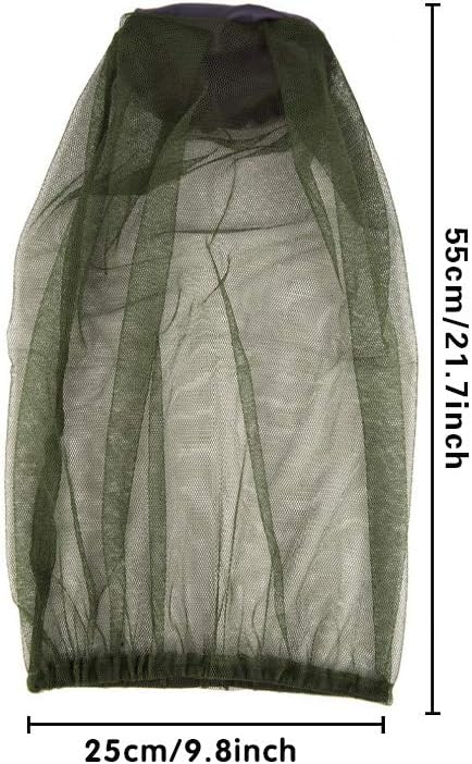 6Pcs Premium Head Net Face Mesh with Extra Fine Holes, Mosquito Hat Mask Head Cover for Camping Hiking Fishing Protecting from Insect Bug Bee Mosquito Gnats