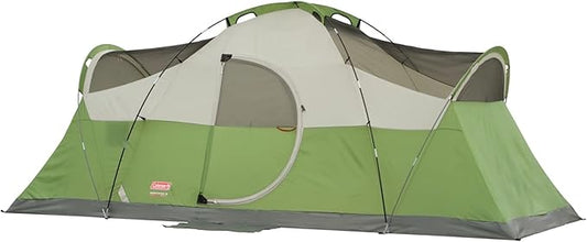 Coleman Montana 8P Family Tent with Waterproof Rainfly & Expandable Carry Bag Spacious Tent Fits 3 Queen Airbeds Sets Up in 15 Minutes