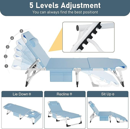 ABORON Folding Camping Cot for Adults, Heavy Duty 3-in-1 Bed for Guest Sleeping, Adjustable Double-Layer 1200D with Mattress & Carrying Bag for Home, Office, Vacation, Hospital Use
