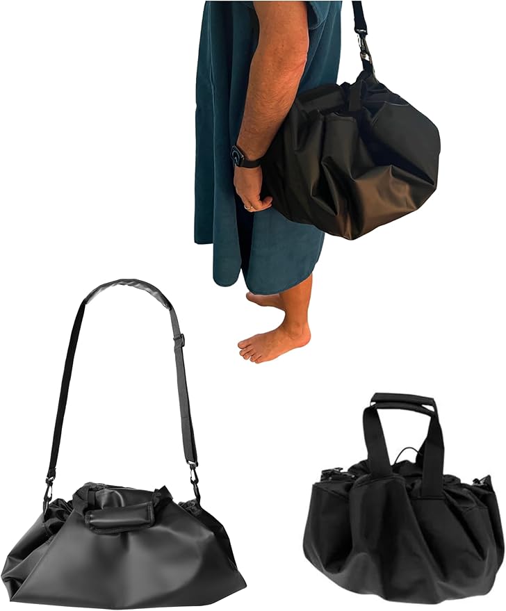 Wetsuit Changing Mat - 2-in-1 Waterproof Surfer Bag and Changing Kit for Surf Gear and Suit for Sand-Free Car and Accessories - Complete with Waterproof Phone Case