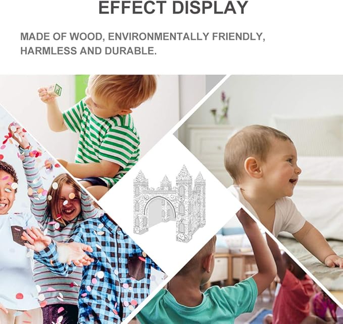 1 Set Colorizing 3D Castle Paper Fairy Tale Castle Paintable Cardboard Castle Kids Art Craft Supplies for Indoor Outdoor Fun