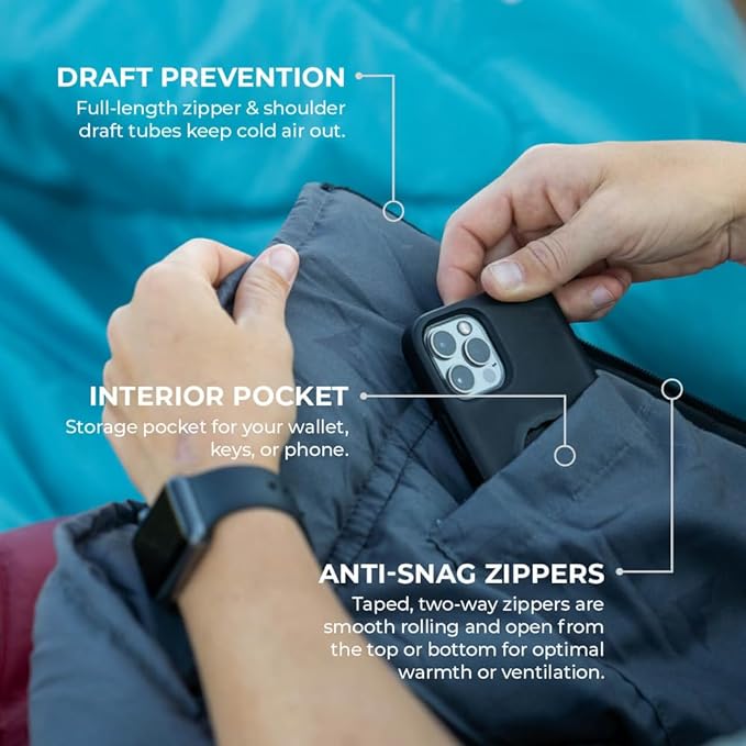 Teton Celsius XXL Sleeping Bag, Cold Weather Sleeping Bags for Adults and Kids, Camping Made Easy and Warm. Compression Sack Included, 35F, 25F, 0F, 20F Degree