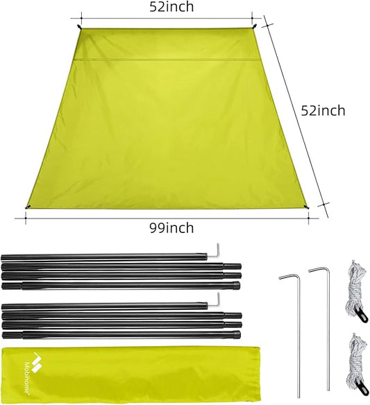 Pop Up Canopy Sun Shelters Shade Tent Camping Canopy 8.2' X 8.2' - Instant Portable Sports Cabana Umbrella, Easy Set-up and Take Down, with Sun Protection and One Shade Wall Included (Awning Green)
