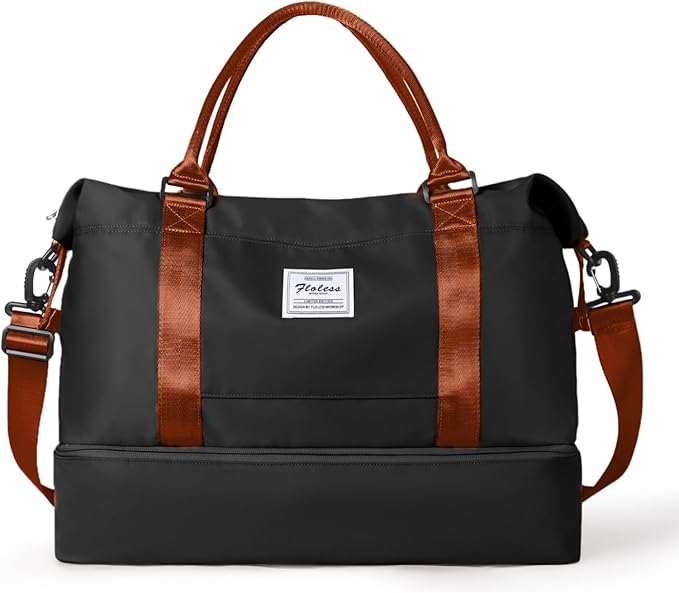 Travel Duffel Bag,Sports Tote Gym Bag,Shoulder Weekender Overnight Bag for Women