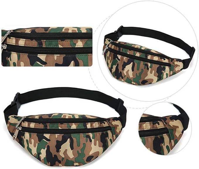Fanny Pack for Men & Women, Fashion Waterproof Waist Packs with Adjustable Belt, Casual Bag Bum Bags for Travel Sports Running.