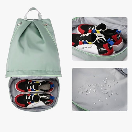 Swimming Bag Dry Wet Separation Female Sports Fitness Bag Waterproof Travel Storage Bag Yoga Bag Travel Backpack (green)