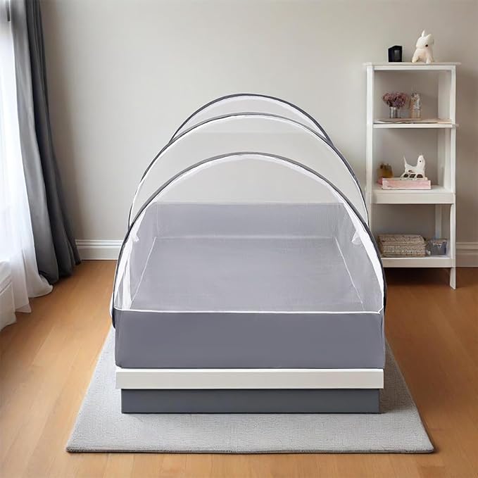 Mengersi Portable Mosquito Net Foldable Pop Up Tent for Twin Size Bed,Bed Canopy Mosquito Tent for Bed Camping Travel Patio,Free Installation