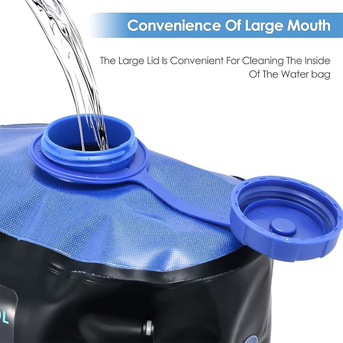 Camping Shower Bag, 5 Gal/20L TPU Material Portable Shower Bag with Foot Pump and Press-Type Shower Nozzle for Camping Beach Swimming Outdoor Traveling Hiking