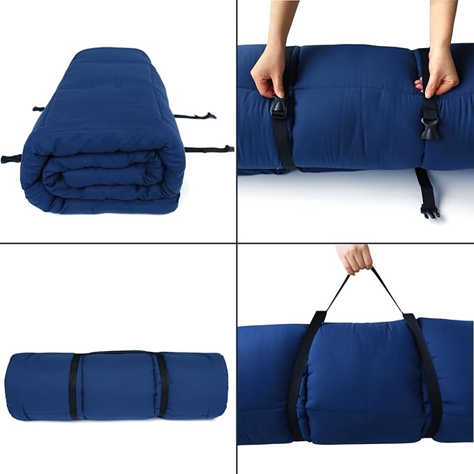 Navy Cot Mattress Topper - Quilted Pads for Camping, 75"x30" for Camp Cot/Rv Bunk/Narrow Twin Beds