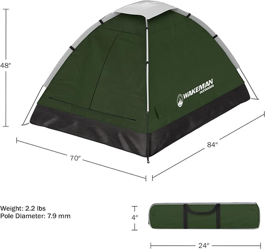 Wakeman Tents 2-Person Tent with Pop-Up Design and Carry Bag - Includes Pop-Up Privacy Tent, Dressing Room, or Portable Shower - Camping Gear by Wakeman