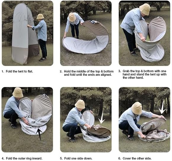 TRIPTIPS Pop Up Shower Tent with Mesh Window, Portable Toilet Privacy Tent, 6.9 FT, Removable Rain Cover/UPF 50+