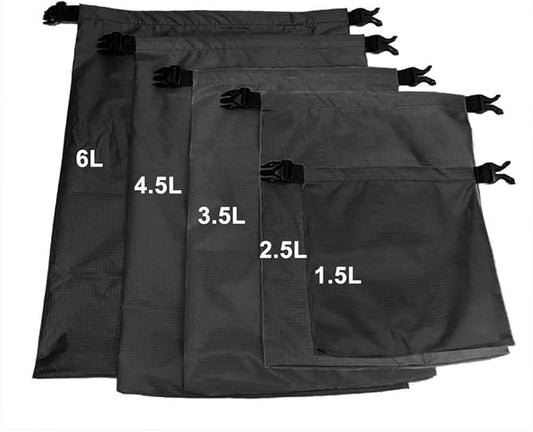 Pimoys 5 Pack Waterproof Dry Sacks, Lightweight Outdoor Dry Bags Ultimate Dry Bags for Kayaking Rafting Boating Camping (1.5L, 2.5L, 3.5L, 4.5L, 6L)