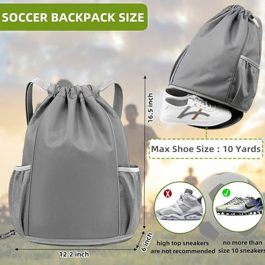BLIRITEL Drawstring Backpack Sports Gym Bag, Soccer Backpack, Waterproof Soccer Bag for Men Women, String Basketball Bag Football Volleyball Backpack