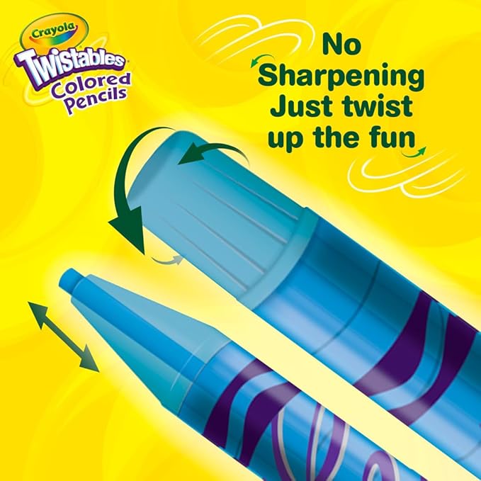 Crayola Twistables Colored Pencils Set (65ct), Kids Drawing Kit, Portable Art Case, Kids Colored Pencils, Coloring Supplies, Gifts