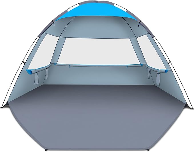 Gorich Beach Tent Sun Shelter for 3/4-5/6-7/8-10 Person with UPF 50+ UV Protection, Lightweight & Easy Setup Beach Shade Canopy, Portable Beach Shade Tent Beach Cabana