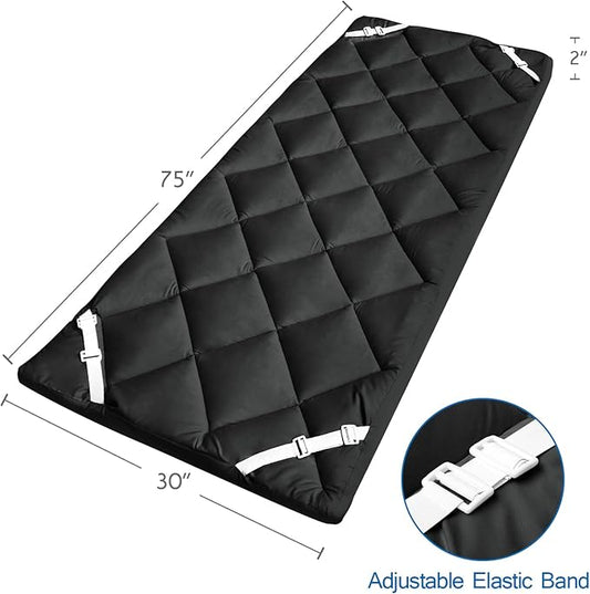 Cot Mattress Pad (Improved Thickness) Quilted Cot Pads for Camping, Sleeping Mattress Topper 30" X 75" for Camp/Rv Bunk/Narrow Twin Beds