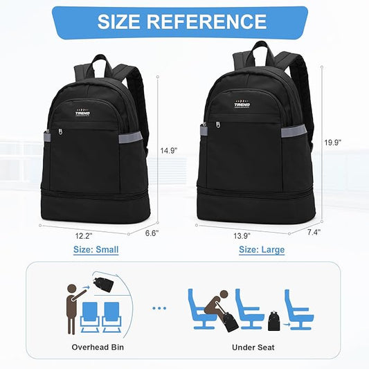 coofay Black Gym Backpack For Women Men Travel Backpack With Shoe Compartment Waterproof Sports Bag Gym Bag Dance Backpacks For Dancers