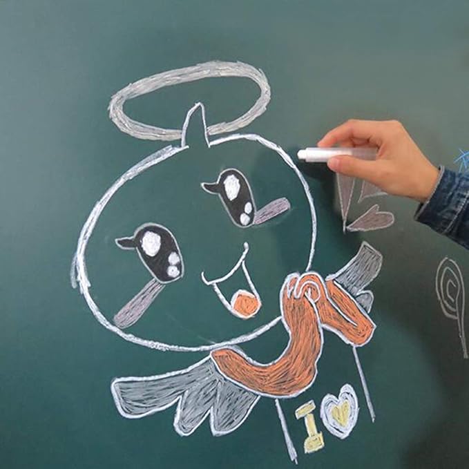 Drawing Chalks Colored Dustless Chalk Teachers Office Drawing Chalks Activity Indoor Outdoor Blackboard Chalk Artwork Chalk Stencil Set Non-Toxic 6PCS