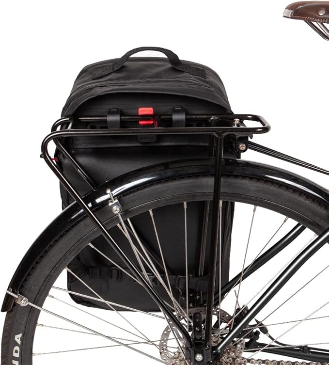 Two Wheel Gear - Pannier Backpack Convertible PLUS (30 Litre) - Weatherproof 2-in-1 Bike Commuting and Laptop Travel Bag, Recycled Ripstop Material, Black