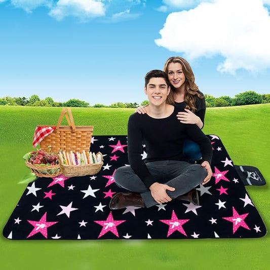 Wind Tour Family Outdoor Waterproof Durable Picnic Blankets with Carry Strap Foldable Sandproof Picnic Floor Mat for Kids Playground Camping Hiking Grass Travelling (1, Star -200 * 200cm)