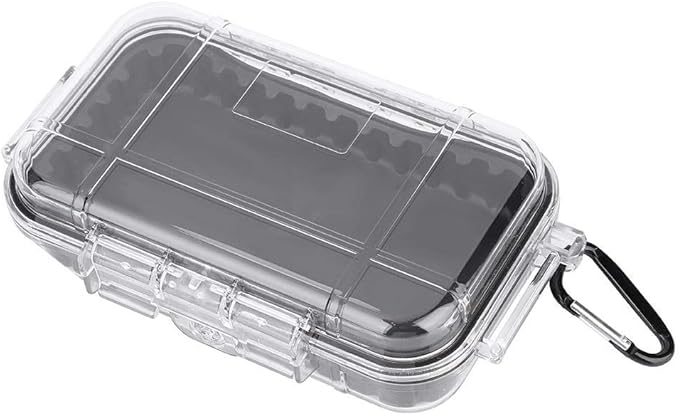 Plastic Waterproof Shockproof Box, Outdoor Survival Case, Floating Hard Shell Wet Dry Box, Marine Fishfinder Case - 4 Colors (Transparent)