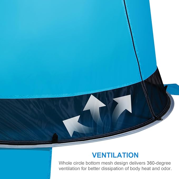 WolfWise UPF 50+ Easy Pop Up 3-4 Person Beach Tent Sport Umbrella Instant Sun Shelter Tent Sun Shade Canopy, Dark Shelter-Blue