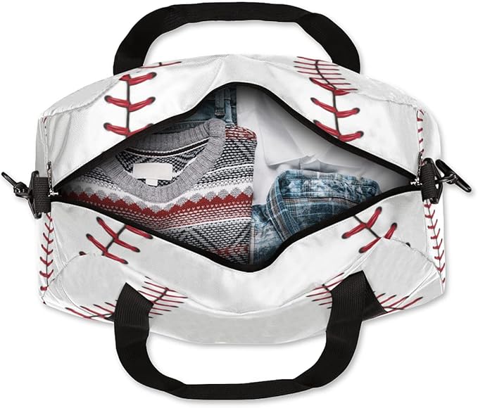 Baseball Kids Overnight Duffle Bags Boys Girls Teen Sports Gym Bag for Weekender Travel Gymnastics Dance Ballet