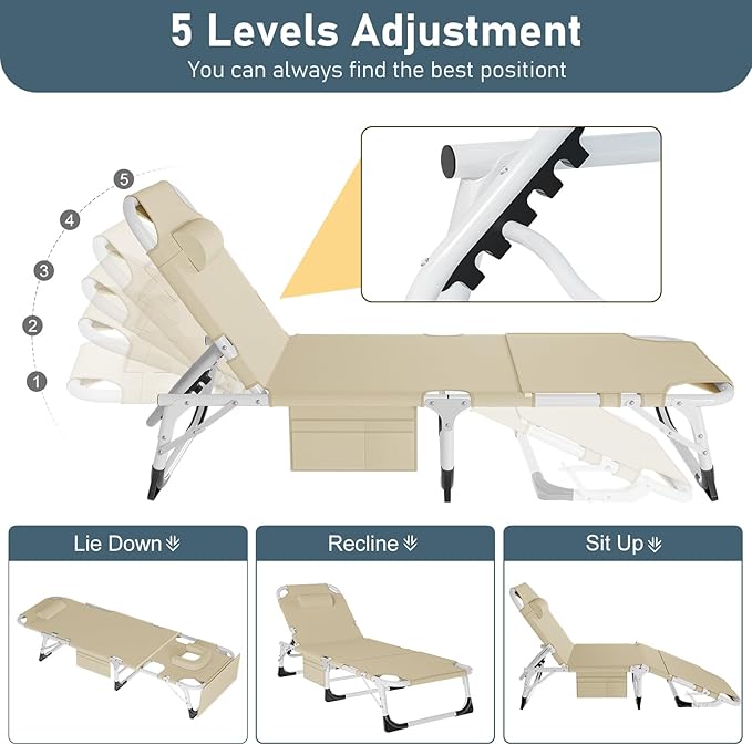 ABORON Folding Camping Cot for Adults, Heavy Duty 3-in-1 Bed for Guest Sleeping, Adjustable Double-Layer 1200D with Mattress & Carrying Bag for Home, Office, Vacation, Hospital Use