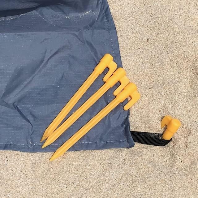 Sand Free Beach Blanket, Large Beach Mat, Water Resistant Mat Quick Drying, Lightweight & Durable with 4 Stakes & 4 Corner Pockets, Compact for Travel, Camping, and Hiking
