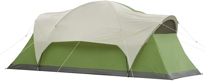 Coleman Montana 8P Family Tent with Waterproof Rainfly & Expandable Carry Bag Spacious Tent Fits 3 Queen Airbeds Sets Up in 15 Minutes