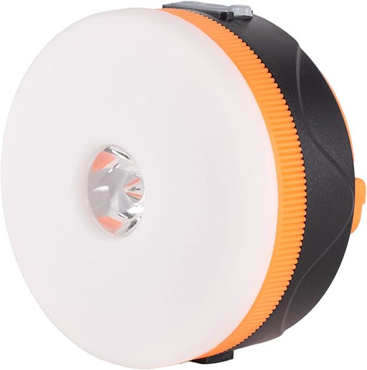 LIT-PaTH Rechargeable LED Camping Lighting Fixture Camping Lantern with Magnet Base, 1800 mAh, Survival Kit for Emergency, Hurricane, Outage, Small Orange, 1-Pack