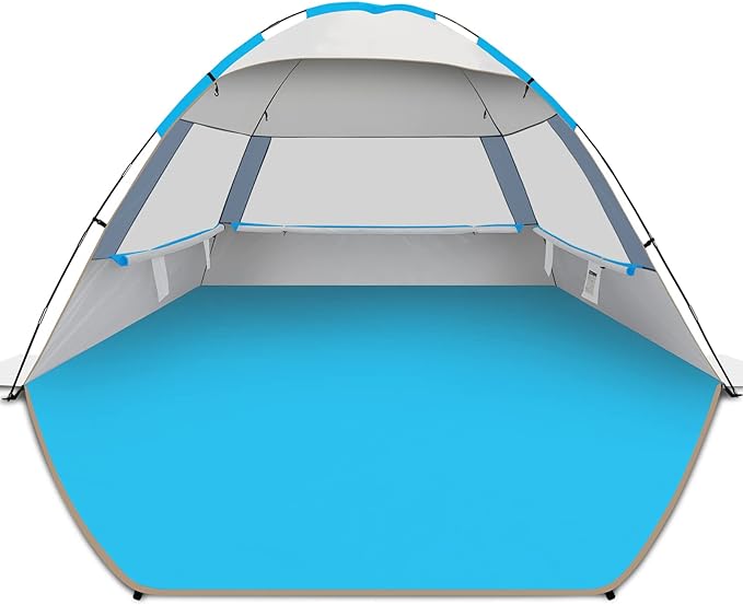 Gorich Beach Tent Sun Shelter for 3/4-5/6-7/8-10 Person with UPF 50+ UV Protection, Lightweight & Easy Setup Beach Shade Canopy, Portable Beach Shade Tent Beach Cabana