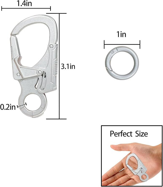 Ahiller Muscular Carabiner Hook,3.1" Alloy Thick Keychain Clip for Man, Outdoor Camping, Hiking Accessories, Key Ring