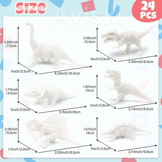 24 Pack Valentines Day Cards for Kids with Dinosaur Painting Kit for Kids, Valentines Greeting Cards for School Classroom Exchange Gifts, Happy Valentines Day Arts and Crafts Party Favor Supplies