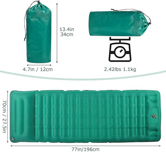 Upgraded 4.7in Thick Inflatable Camping Mattress with Built-in Air Column(Better Support for Weight), 77''X27.5'', Built-in Pump, Inflatable Mattress, Camping Bed, Sleeping Pad for Camping, Hiking
