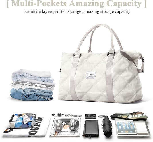 Travel Duffel Bag,Sports Tote Gym Bag,Shoulder Weekender Overnight Bag for Women