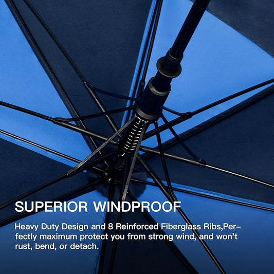 Auto Open Golf Umbrellas 62/68/72 Inch Extra Large Oversize for Business & Home, Ventilated Double Canopy Windproof Waterproof Stick Umbrella for Rain & strong wind